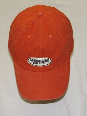 Vintage 90s Abercrombie & Fitch Orange Lizard Leather Strapback Hat Cap
